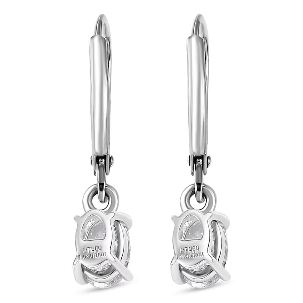 SGL Certified Luxuriant Lab Grown Diamond E-F VS 1.00 ctw Lever Back Earrings in 950 Platinum image number 9