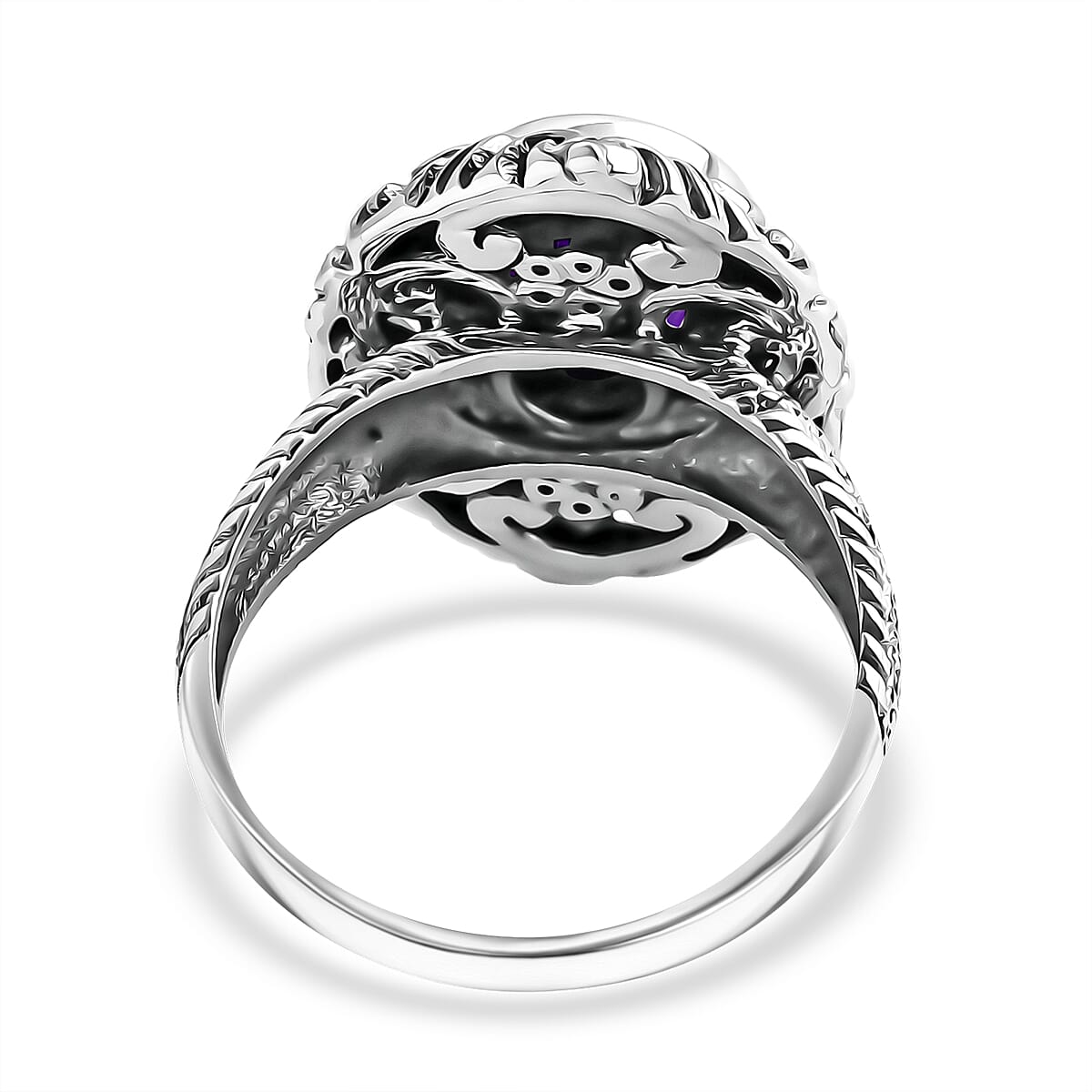 Bali Legacy Moroccan Rose 4.60 ctw Flower with Dragonfly Ring in Sterling Silver (Size 11.0) image number 4
