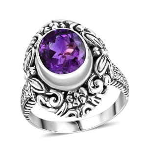 Bali Legacy Moroccan Rose 4.60 ctw Flower with Dragonfly Ring in Sterling Silver (Size 7.0)
