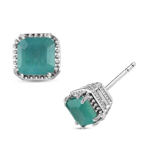 Grandidierite 2.25 ctw Aqua Majesty Earrings in Rhodium Over Sterling Silver