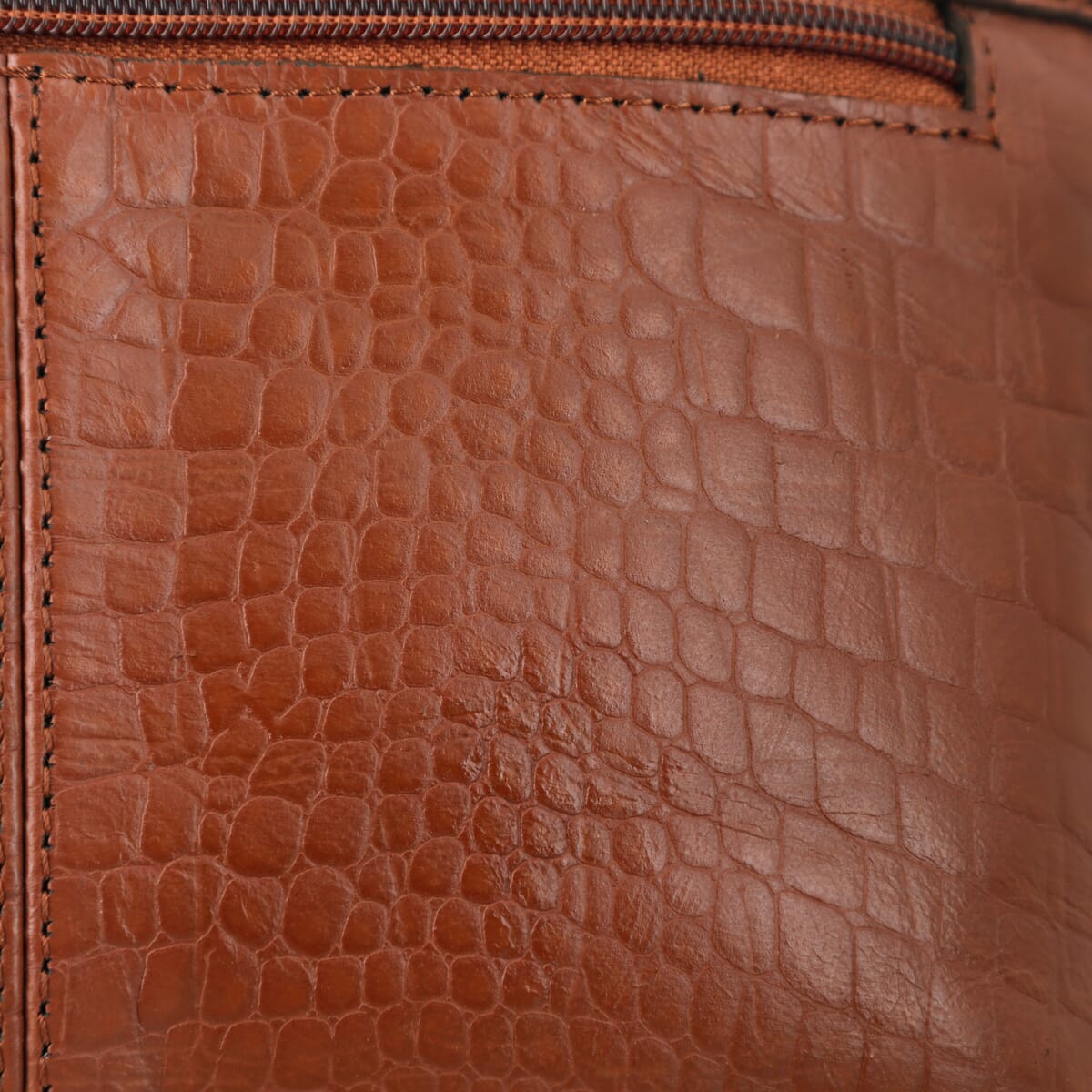 Orange Croco Embossed Genuine Leather Crossbody Bag image number 6