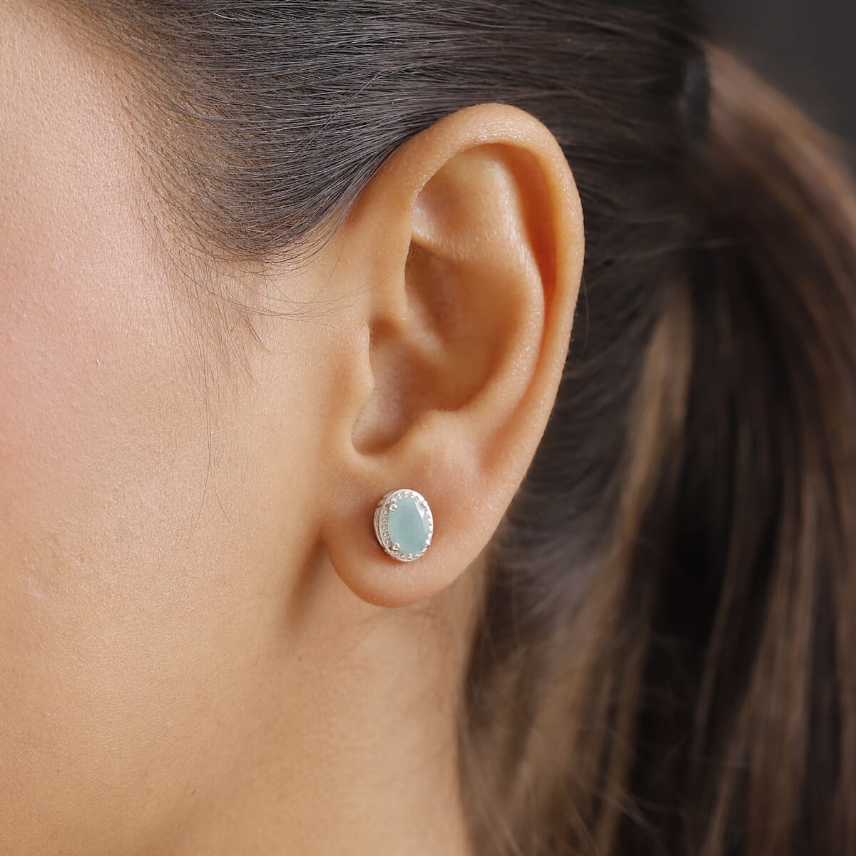 Grandidierite 1.50 ctw Aqua Majesty Earrings in Rhodium Over Sterling Silver image number 2