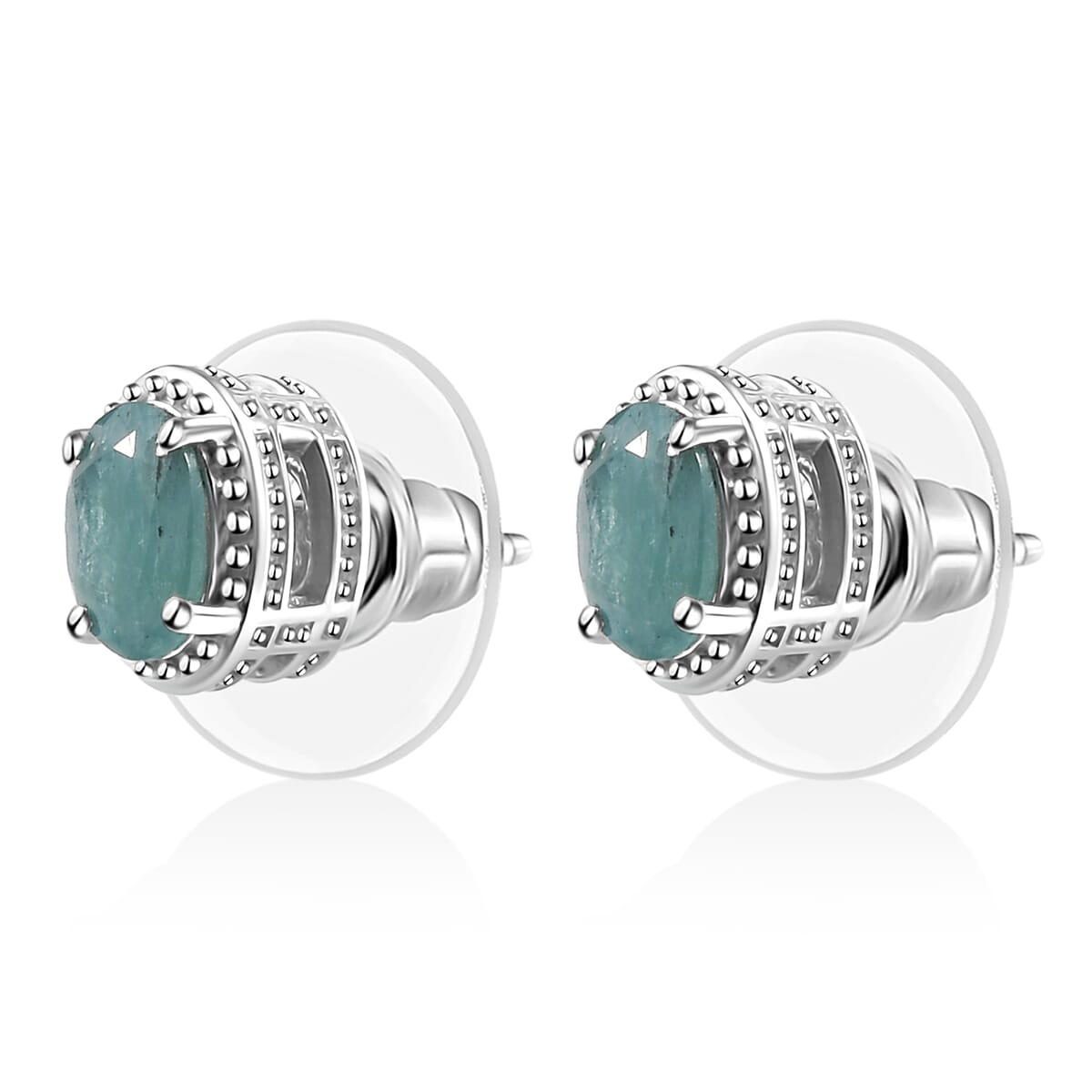 Grandidierite 1.50 ctw Aqua Majesty Earrings in Rhodium Over Sterling Silver image number 3