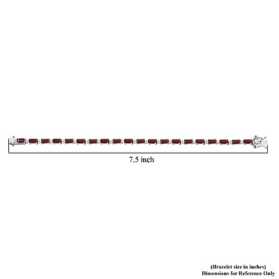 D'Joy Mozambique Garnet and White Zircon 12.75 ctw Bracelet in Rhodium Over Sterling Silver (7.25 In)