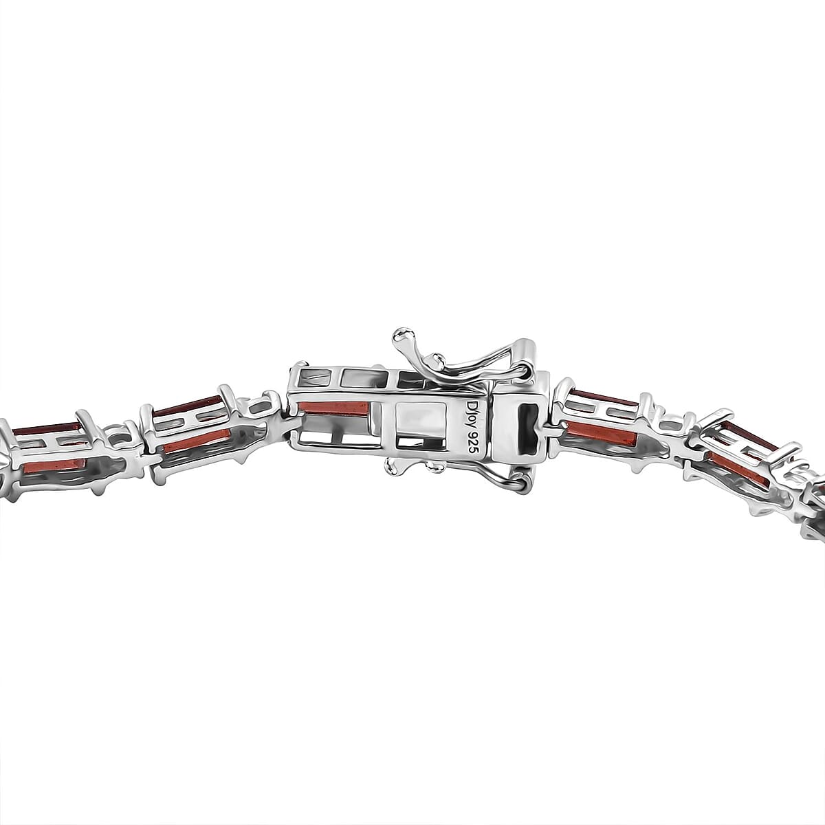 Mozambique Garnet and White Zircon 12.75 ctw Bracelet in Rhodium Over Sterling Silve (6.50 In)  image number 3