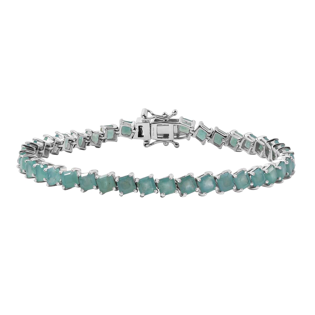 Grandidierite 11.85 ctw Wave Bracelet in Rhodium Over Sterling Silver (6.50 In) image number 0