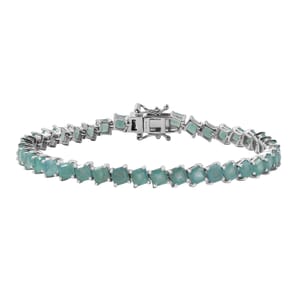 Grandidierite 13.20 ctw Wave Bracelet in Rhodium Over Sterling Silver (7.25 In)