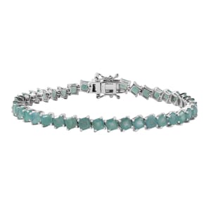 Grandidierite 14.25 ctw Wave Bracelet in Rhodium Over Sterling Silver (8.00 In)