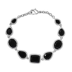 Karis California Black Jade 15.70 ctw Bracelet in Platimum Bond (6.50 In)