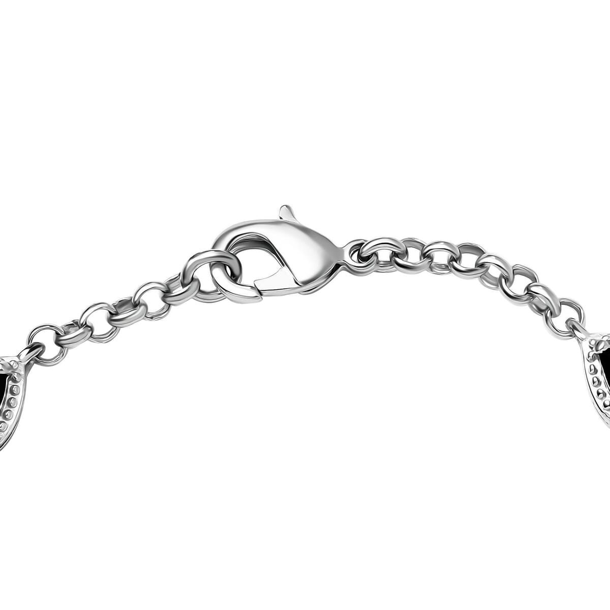 Karis California Black Jade 15.70 ctw Bracelet in Platinum Bond (6.50 In) image number 3