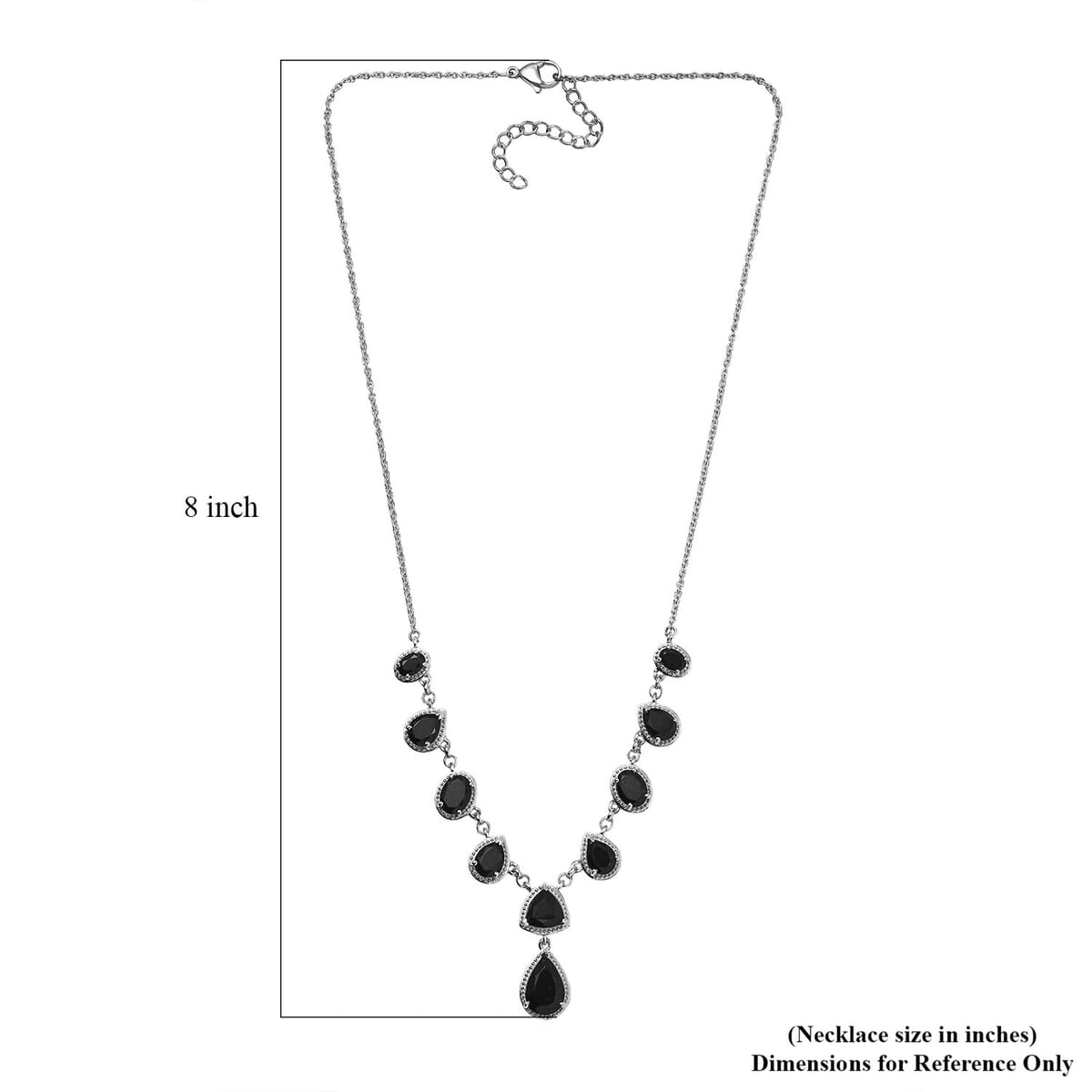 Karis California Black Jade 13.40 ctw Necklace in Platinum Bond 18-20 Inches image number 5