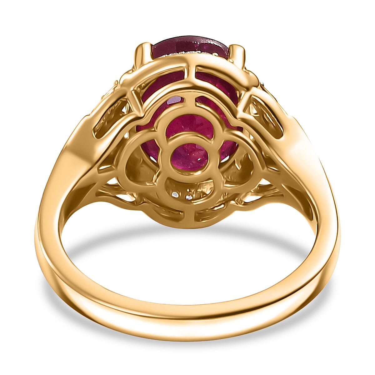 Niassa Ruby (FF), Multi Gemstone Ring in 18K Vermeil YG Over Sterling Silver (Size 10.0) 6.00 ctw image number 4