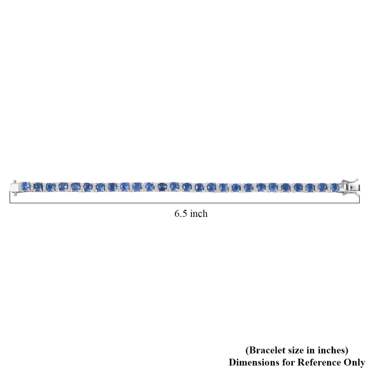 Kashmir Kyanite and White Zircon 12.85 ctw Tennis Bracelet in Rhodium Over Sterling Silver (6.50 In) image number 4