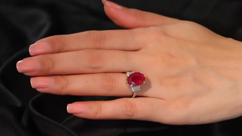 Niassa Ruby (FF), Multi Gemstone Scarlet Elegance Ring in Rhodium Over Sterling Silver (Size 10.0) 10.15 ctw