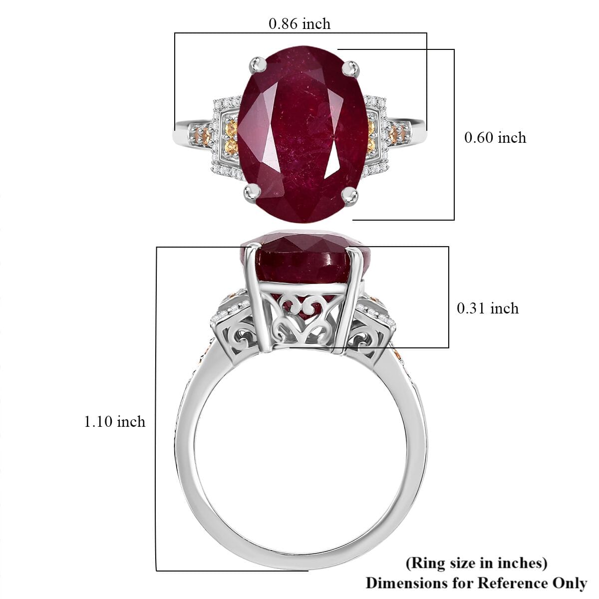 Niassa Ruby (FF) and Multi Gemstone 10.15 ctw Scarlet Elegance Ring in Rhodium Over Sterling Silver (Size 10.0) image number 5
