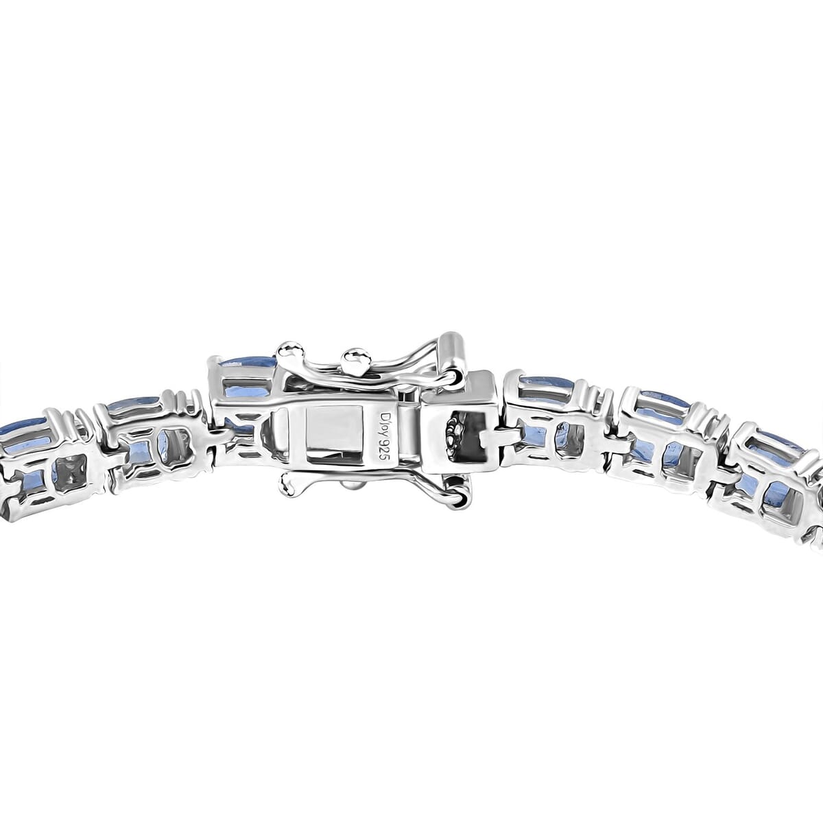 Kashmir Kyanite and White Zircon 15.60 ctw Tennis Bracelet in Rhodium Over Sterling Silver (8.00 In) image number 3