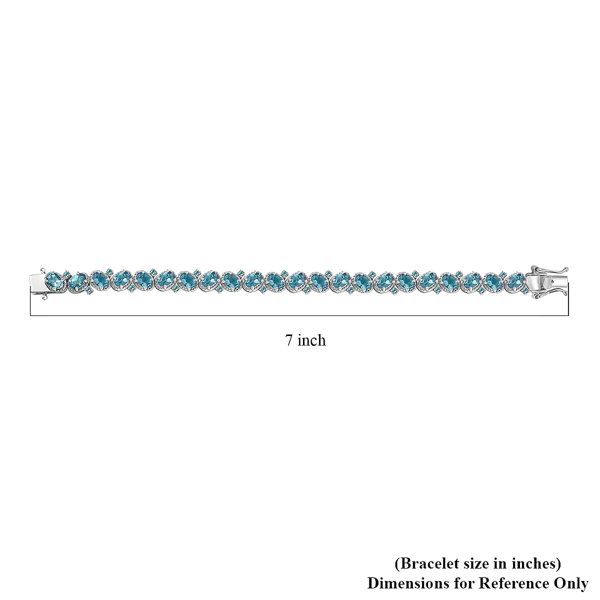 D'Joy Betroka Blue Apatite 11.60 ctw Floral Vine Bracelet in Rhodium Over Sterling Sil (6.50 In)  image number 4