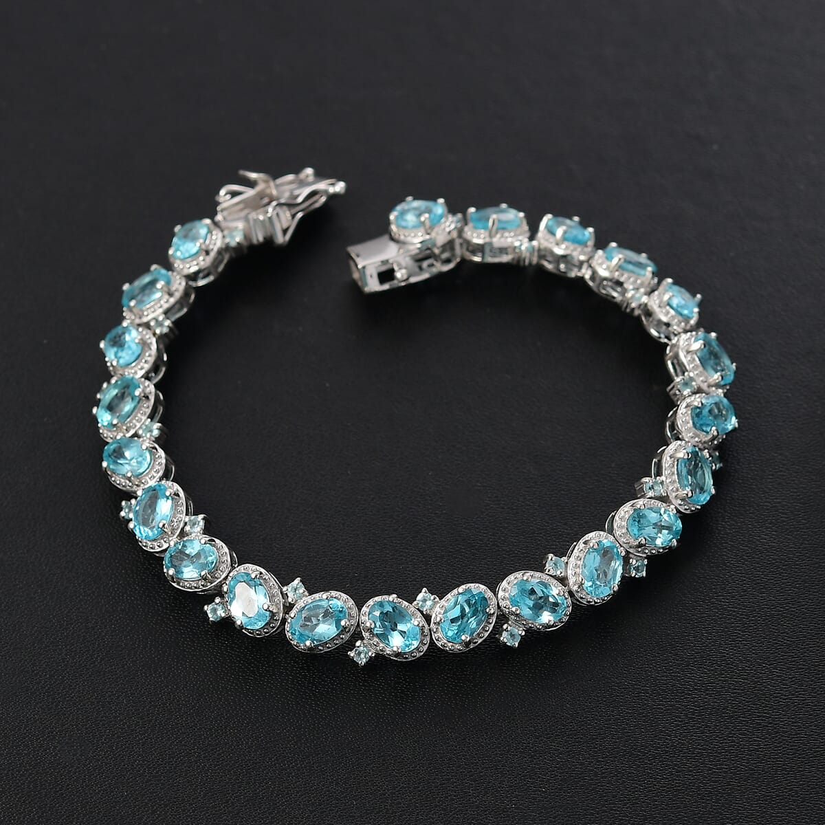 D'Joy Betroka Blue Apatite 14.30 ctw Floral Vine Bracelet in Rhodium Over Sterling Silver (8.00 In) image number 1