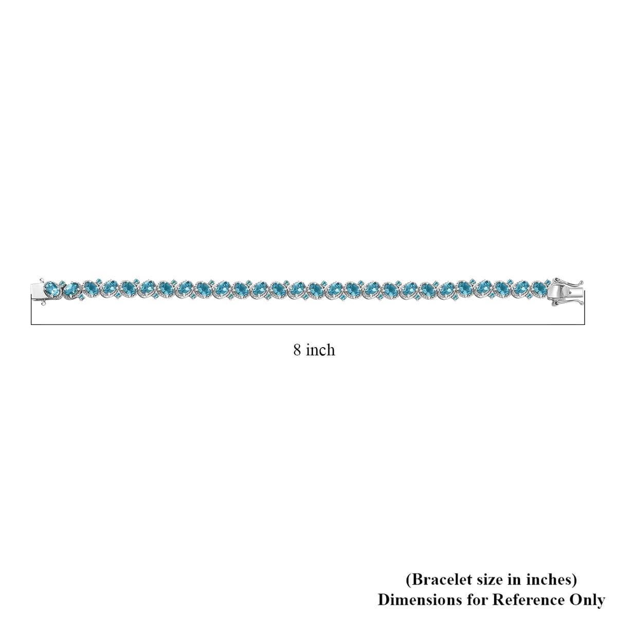 D'Joy Betroka Blue Apatite 14.30 ctw Floral Vine Bracelet in Rhodium Over Sterling Silver (8.00 In) image number 4