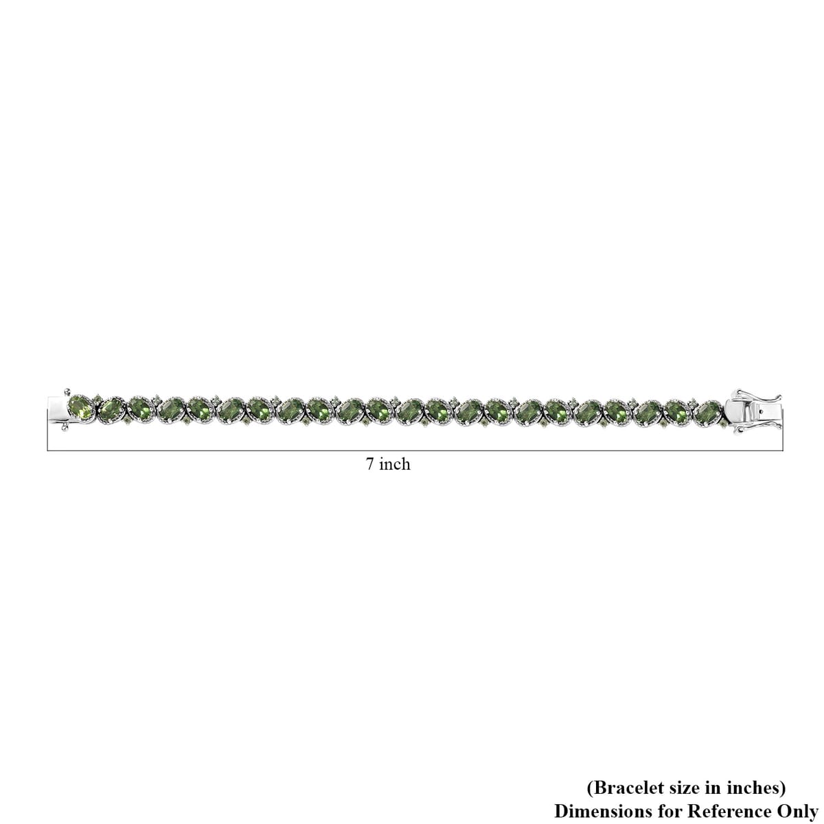 Natural Green Apatite 11.25 ctw Bracelet in Rhodium Over Sterling Silve (6.50 In)  image number 4