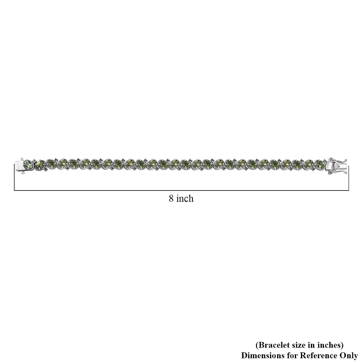 D'Joy Madagascar Green Apatite 13.75 ctw Floral Vine Bracelet in Rhodium Over Sterling Sil (8.00 In)  image number 4