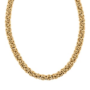 Italian 7.5mm Byzantine Chain Necklace in 10K Yellow Gold 13.6 Grams 18 Inches
