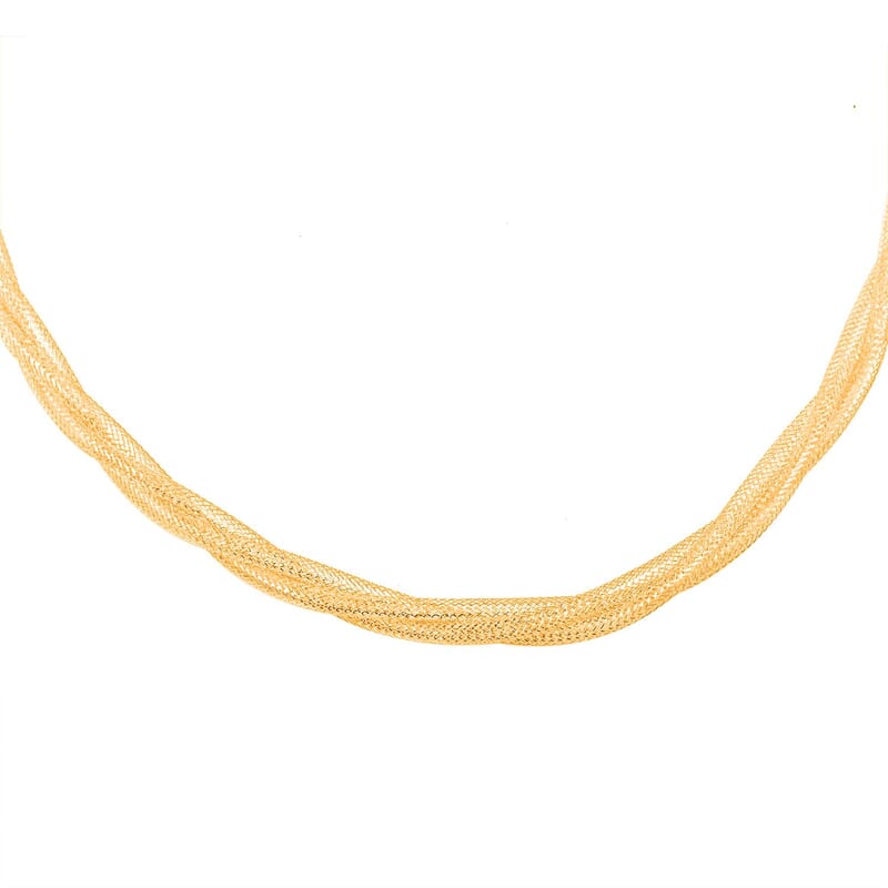 Italian Diamond-cut Twisted Chain Necklace in 10K Yellow Gold 3.0 Grams 18 Inches