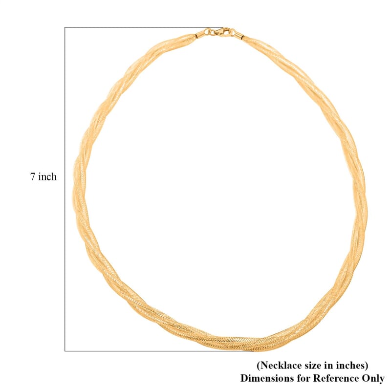 Italian Diamond-cut Twisted Chain Necklace in 10K Yellow Gold 3.0 Grams 18 Inches