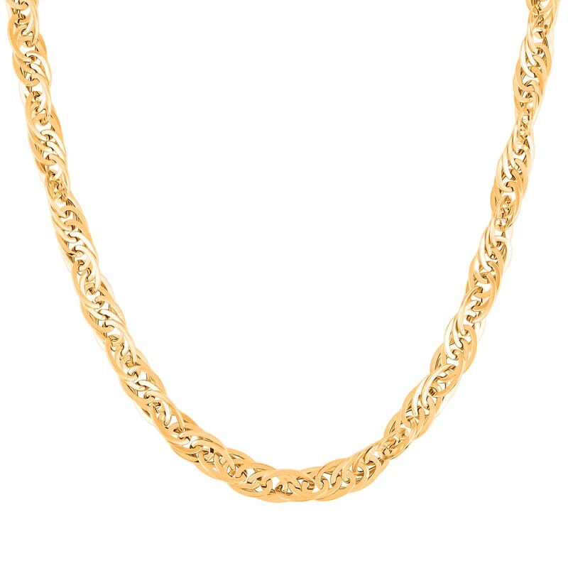 Italian Oval Link Chain Necklace in 10K Yellow Gold 15.5 Grams 20 Inches