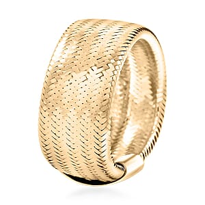 Italian 8mm Mesh Stretch Ring in 10K Yellow Gold (0.85 Grams)