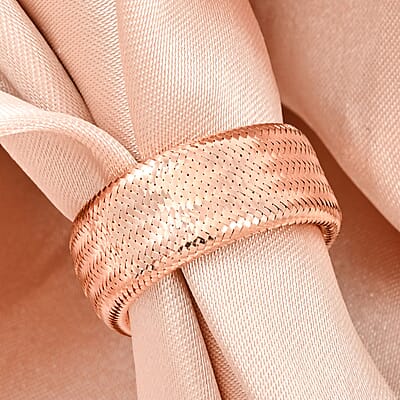 Italian 8mm Mesh Stretch Ring in 10K Rose Gold (0.88 Grams)