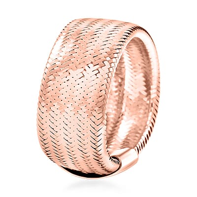 Italian 8mm Mesh Stretch Ring in 10K Rose Gold (0.88 Grams)