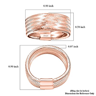Italian 8mm Mesh Stretch Ring in 10K Rose Gold (0.88 Grams)