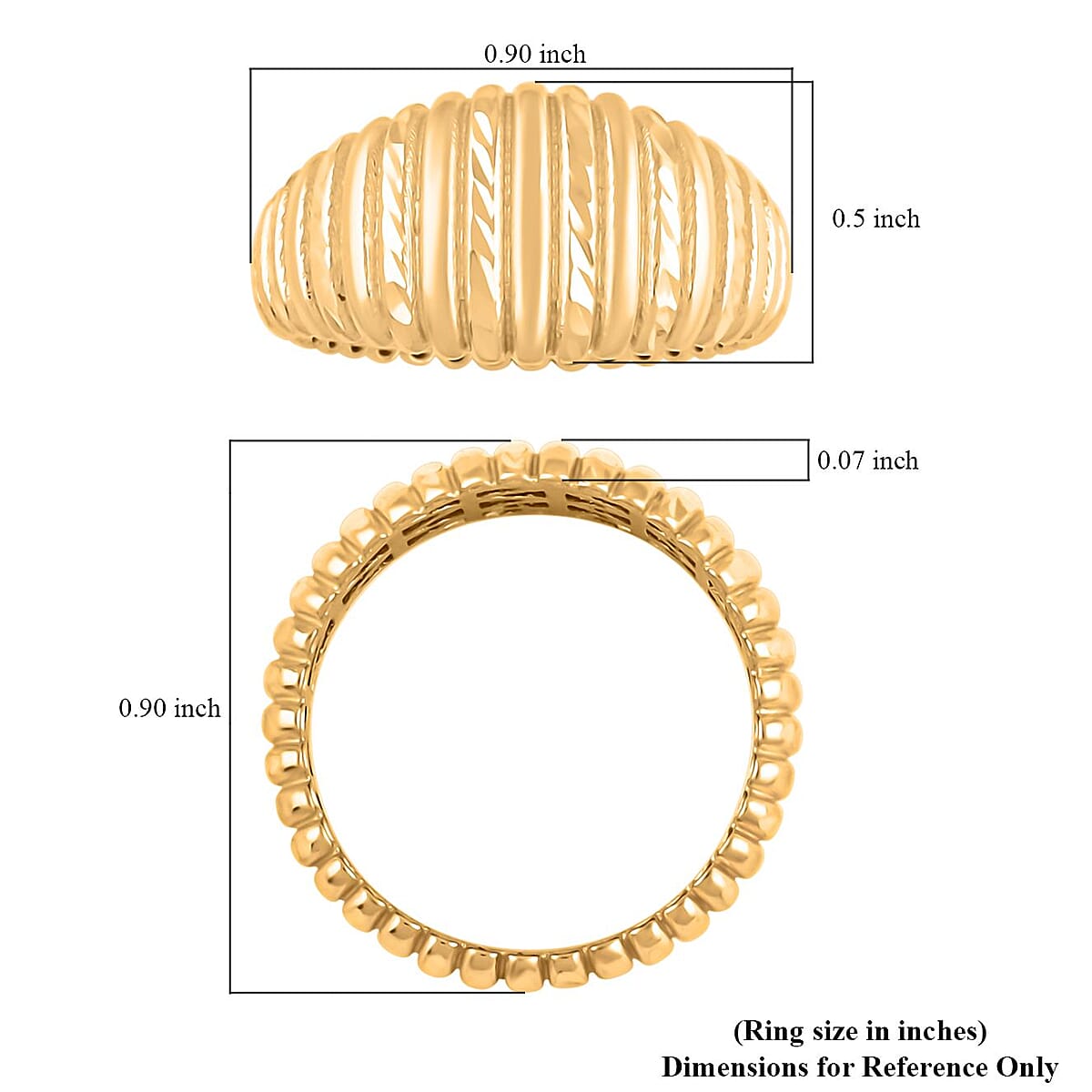 Italian Wave Ring in 10K Yellow Gold (Size 7.0) 2.50 Grams image number 5