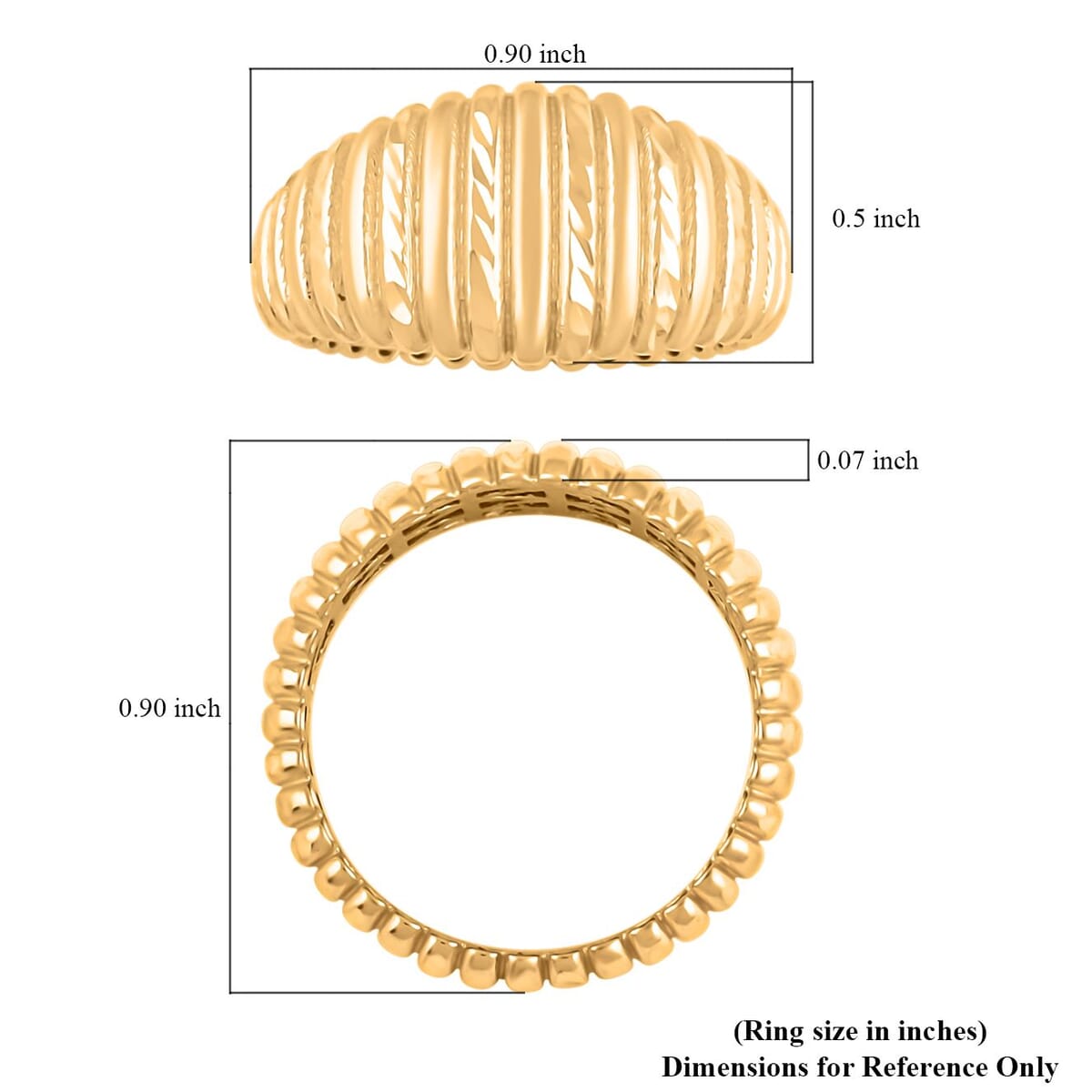 Italian Wave Ring in 10K Yellow Gold (Size 8.0) 2.50 Grams image number 5