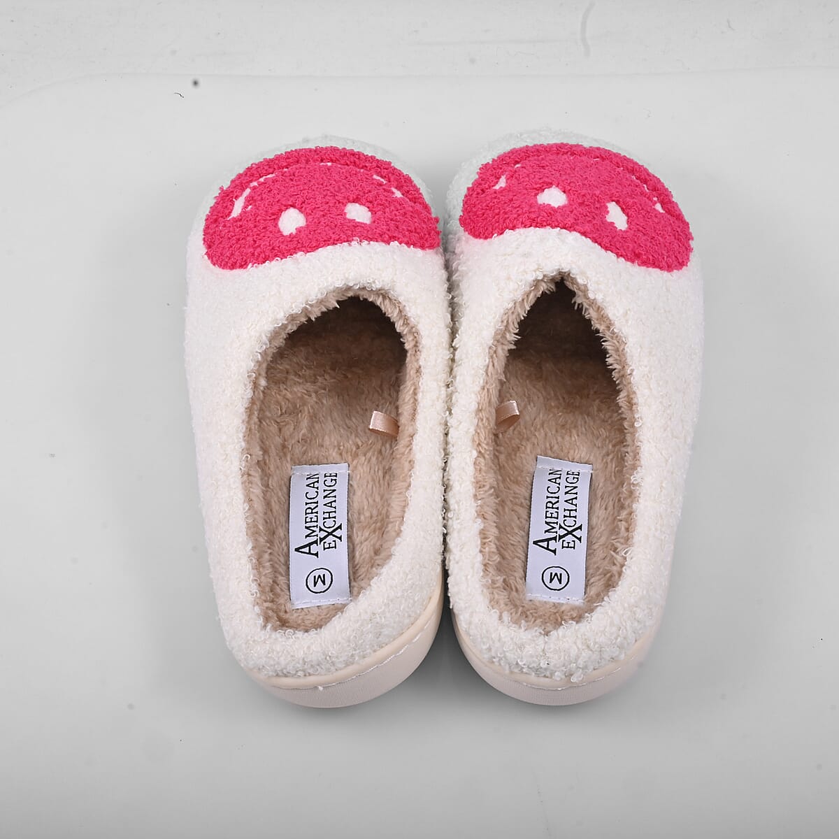 American Exchange Women's Fuchsia Smiley Face Memory Foam Slippers - Large image number 2