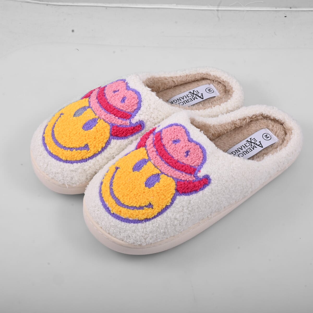 American Exchange Women's Cowboy Smiley Face Memory Foam Slippers - Small image number 1