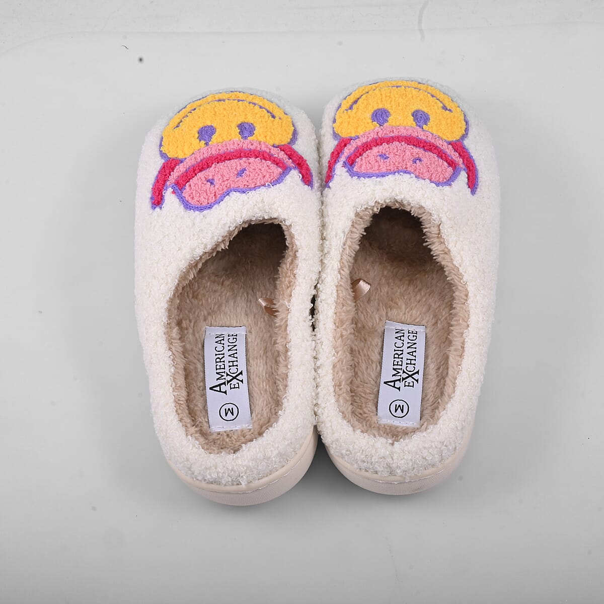American Exchange Women's Cowboy Smiley Face Memory Foam Slippers - Medium image number 2