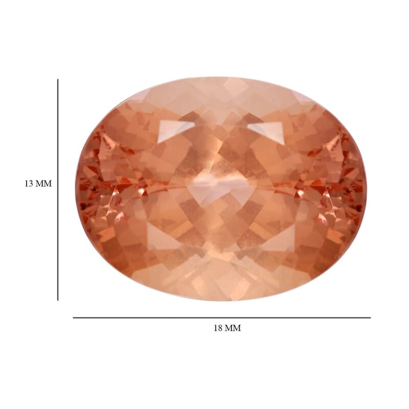 Certified and Appraised AAAA Marropino Morganite (Ovl 18x13 mm) 11.00 ctw