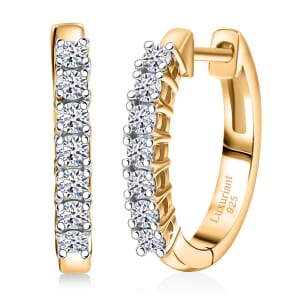 Luxuriant Lab Grown Diamond G-H SI 0.50 ctw Hoop Earrings in 18K Vermeil Yellow Gold Over Sterling Silver