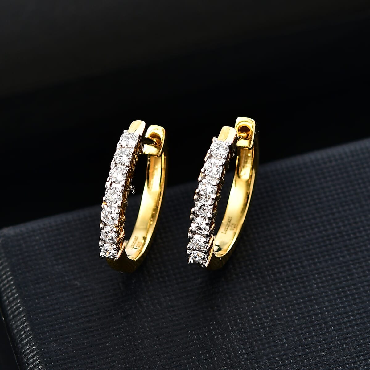 Luxuriant Lab Grown Diamond G-H SI 0.50 ctw Hoop Earrings in 18K Vermeil Yellow Gold Over Sterling Silver image number 1