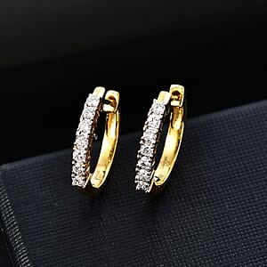 Luxuriant Lab Grown Diamond G-H SI 0.50 ctw Hoop Earrings in 18K Vermeil Yellow Gold Over Sterling Silver (Del. in 12-15 Days)