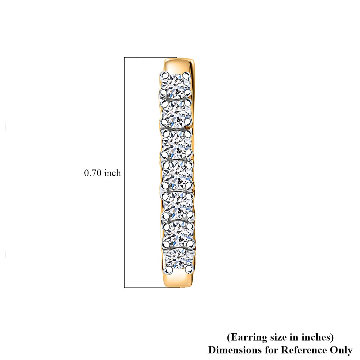 D'Joy Lab Grown Diamond I1 0.50 ctw Hoop Earrings in 18K Vermeil Yellow Gold Over Sterling Silver (Del. in 12-15 Days)