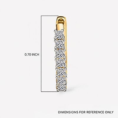 D'Joy Lab Grown Diamond I1 0.50 ctw Hoop Earrings in 18K Vermeil Yellow Gold Over Sterling Silver