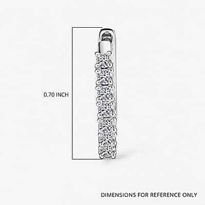D'Joy Lab Grown Diamond I1 0.60 ctw Hoop Earrings in Rhodium Over Sterling Silver