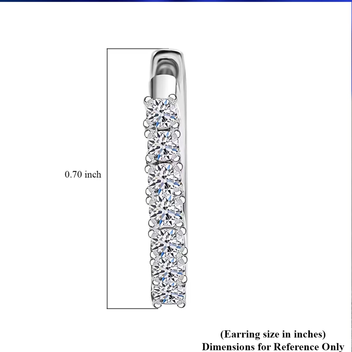 Luxuriant Lab Grown Diamond G-H I1 0.55 ctw Hoop Earrings in Rhodium Over Sterling Silver image number 8