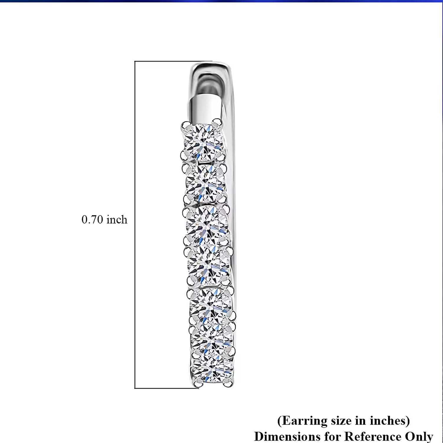 D'Joy Lab Grown Diamond I1 0.60 ctw Hoop Earrings in Rhodium Over Sterling Silver (Del. in 12-15 Days)