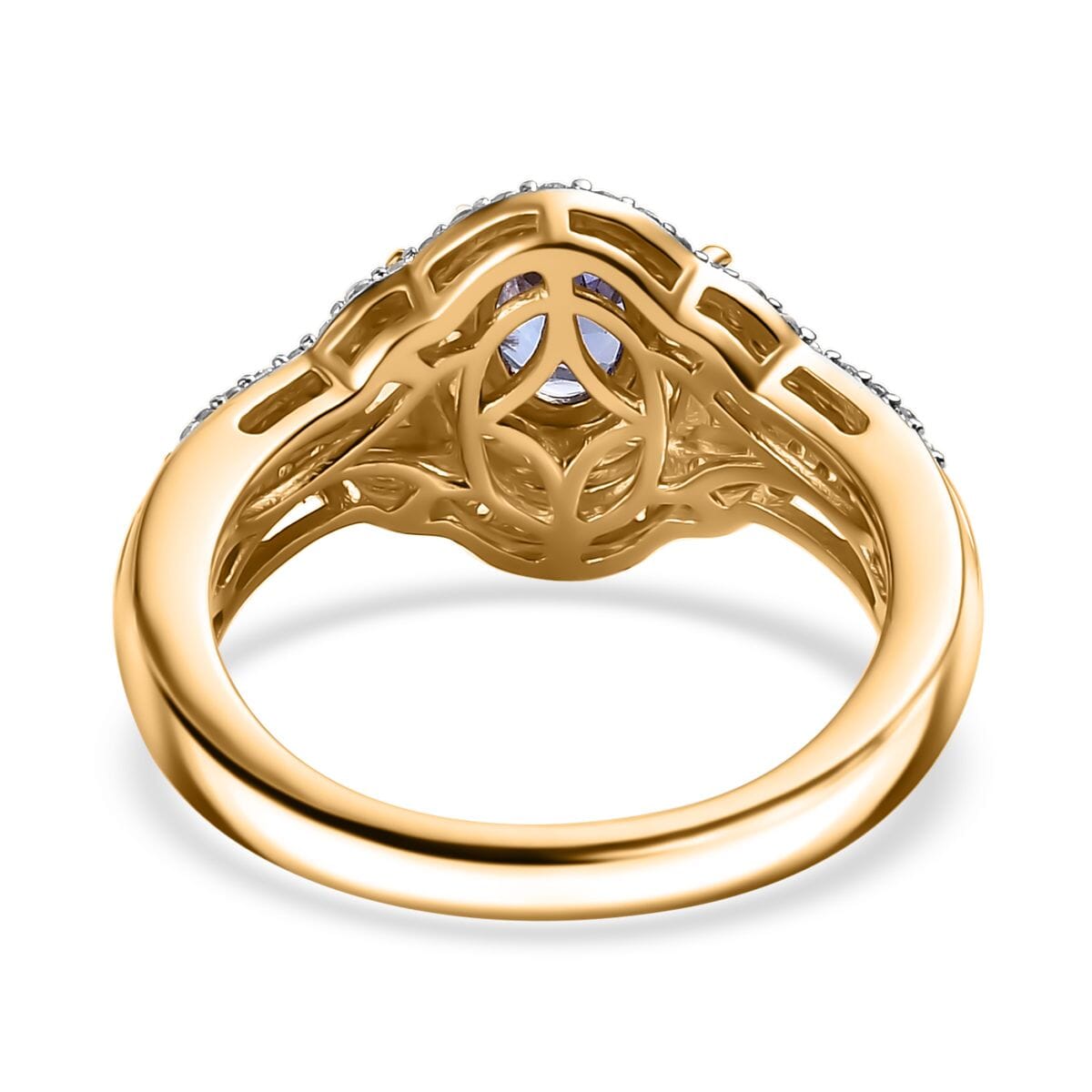 Premium Tanzanite and Multi Gemstone 2.20 ctw Art Deco Ring in 18K Vermeil Yellow Gold Over Sterling Silver (Size 8.0) image number 4