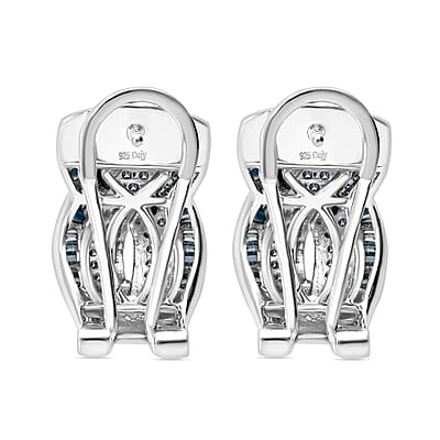 Blue Diamond 1.00 ctw Infinity Earrings in Platinum Over Sterling Silver