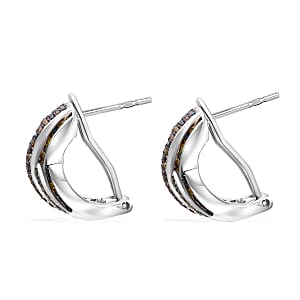 Multi Diamond 1.00 ctw Infinity Earrings in Platinum Over Sterling Silver